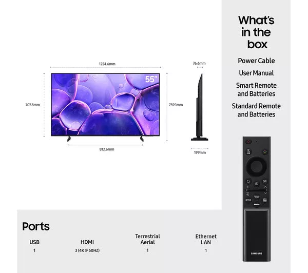 Samsung 55" Crystal UHD 4K HDR Smart TV Competition